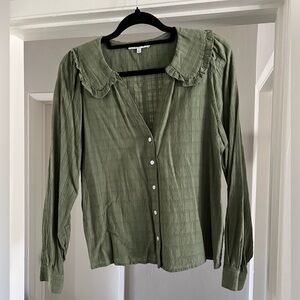 Madewell Peter Pan Collar Blouse in Green